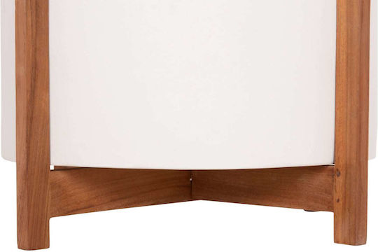 Freebox Blumentopf Weiß-Teak