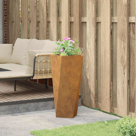 vidaXL Pot Metallic Rusty 30x30x75cm.