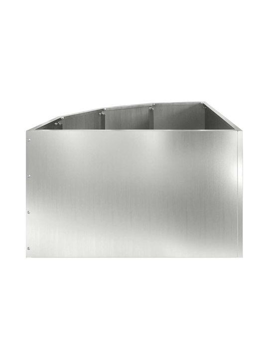 vidaXL Ghiveci Metal Silver 60x60x35cm.