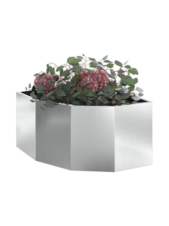 vidaXL Ghiveci Metal Silver 60x60x35cm.