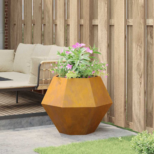 vidaXL Γλάστρα Μεταλλική Σκ Rusty 75x75x60εκ.