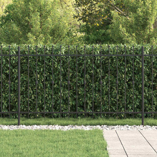 vidaXL Metallic Fence Grilles with Spears in Black Colour 1.3x2m