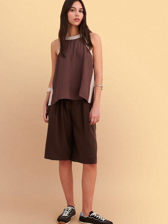 Women's Sleeveless Blouse Brown