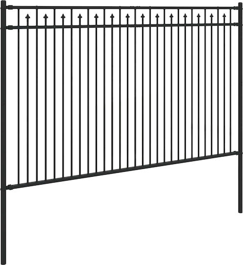vidaXL Metal Fence Railings in Black Color 1.66x2.0m