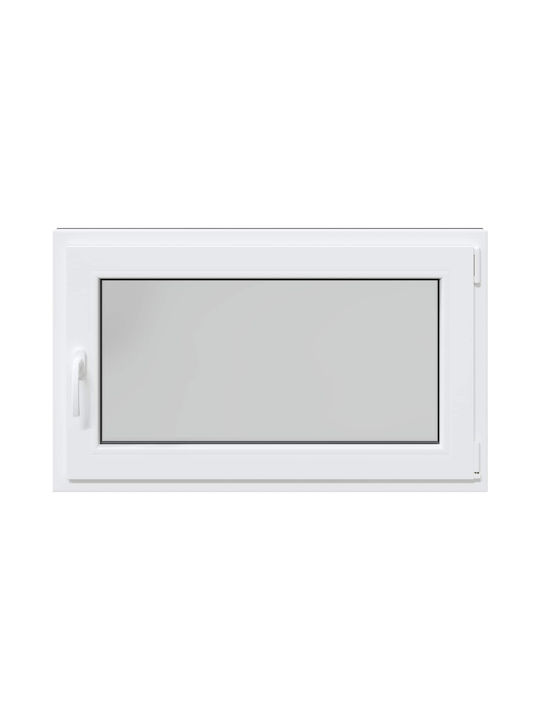 vidaXL Hinged PVC Window W100xH50cm