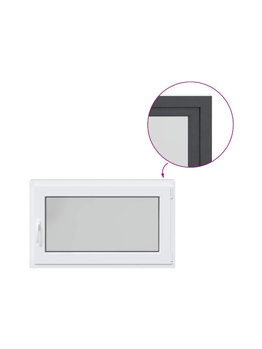 vidaXL Hinged PVC Window W100xH50cm