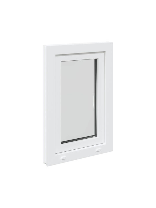 vidaXL Hinged PVC Window W50xH75cm