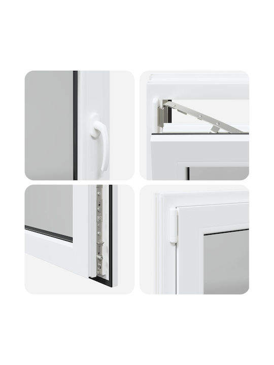 vidaXL Aufklappbares PVC Fenster P100xH50cm