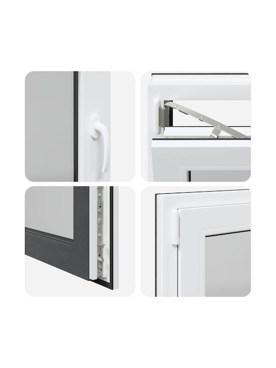 vidaXL Aufklappbares PVC Fenster Risor P120xH60cm