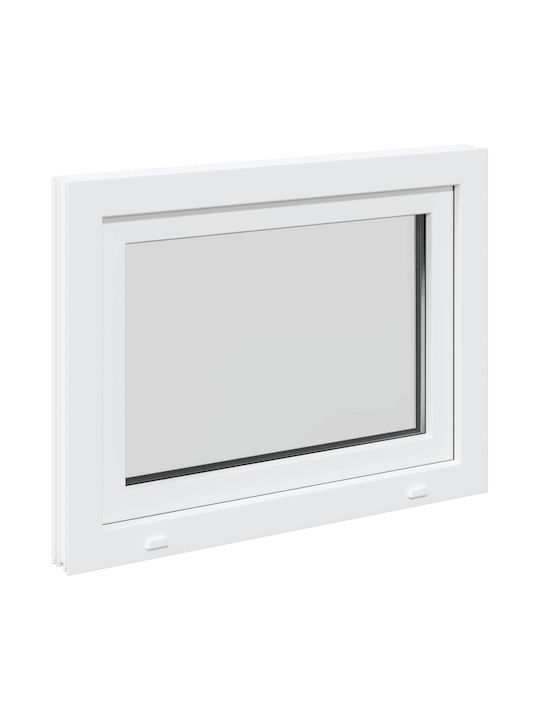 vidaXL Hinged PVC Window Risor Width 80cm Height 60cm