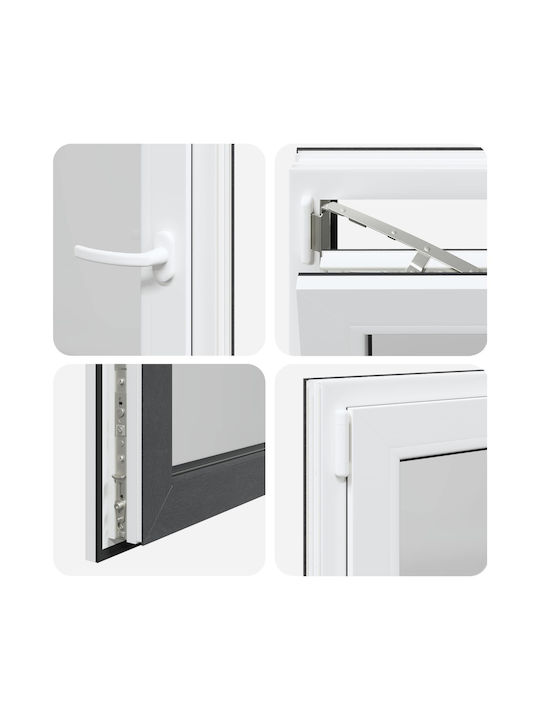 vidaXL Aufklappbares PVC Fenster Risor P50xH50cm