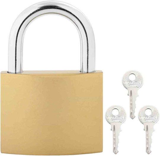 vidaXL Brass Padlock Horseshoe with Key 106mm