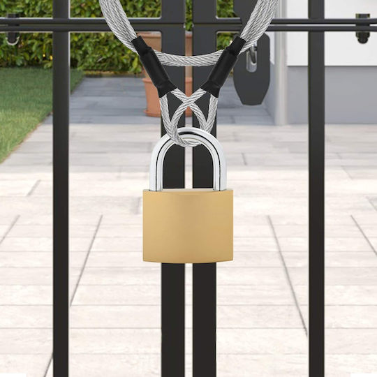 vidaXL Brass Padlock Lengthened with Key 91mm