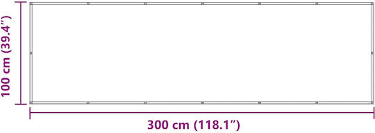 vidaXL Rectangular Brown Shade Divider 1x3m