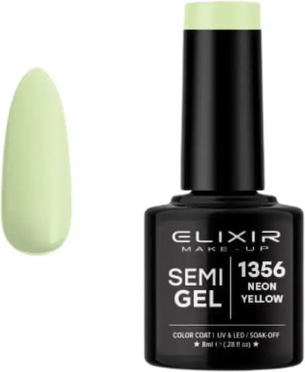Elixir Semi Gel Semi Permanent Varnish 1356 Neon Yellow 8ml