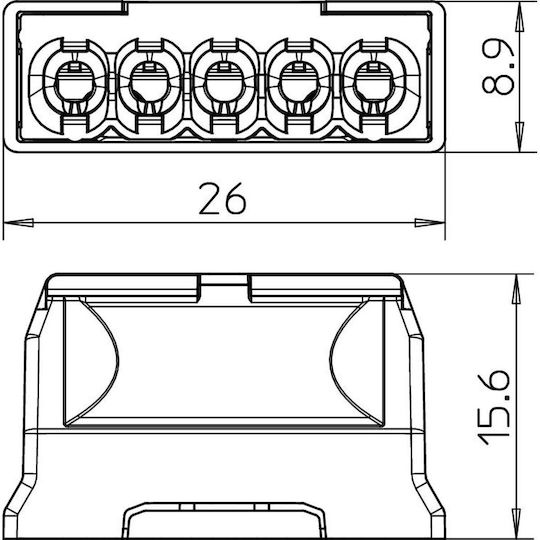 Quick Connect 5 Pole Pressure Wire Connection Strip 61 525 Lgr For Single-Core Conductors 0.5-2.5mm² 24A 450V 100 Pieces