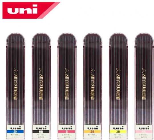 Uni Mitsubishi Leads 2mm Pack 6pcs 4548351191160 Nibs 4b