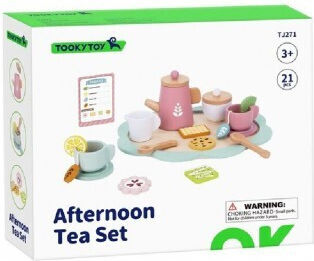 Tooky Toys Παιχνίδι Σετ Τσαγιού από Ξύλο