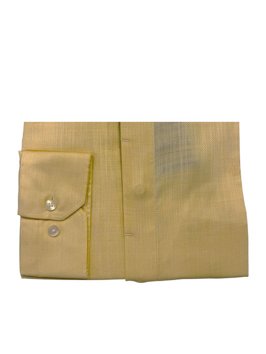 Long Sleeve Linen Shirt Yellow