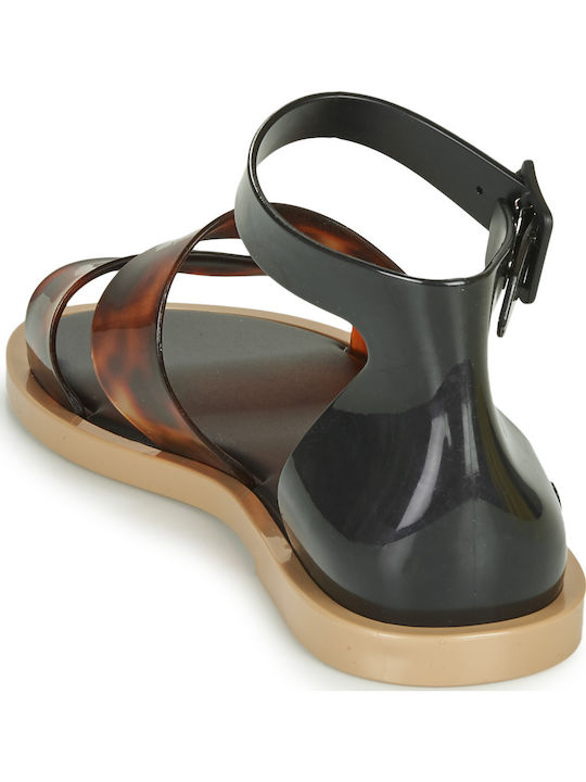 Damen Flache Sandalen Schwarz