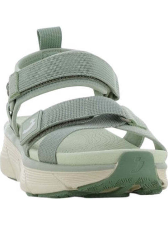 Damen Anatomisch Flache Sandalen Grün