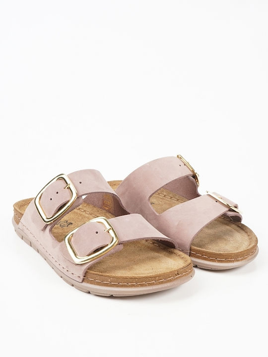 Sandale Casual Damă Din Piele Roz