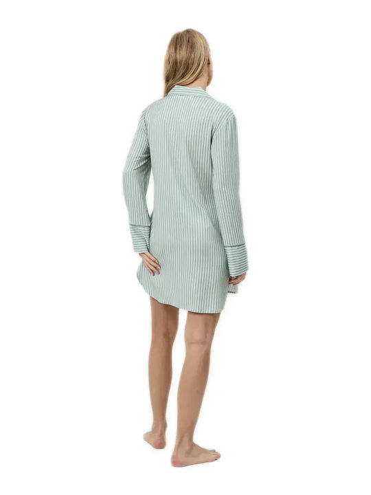 Aruelle Sommerliches Damen-Nachthemd Grün-Beige