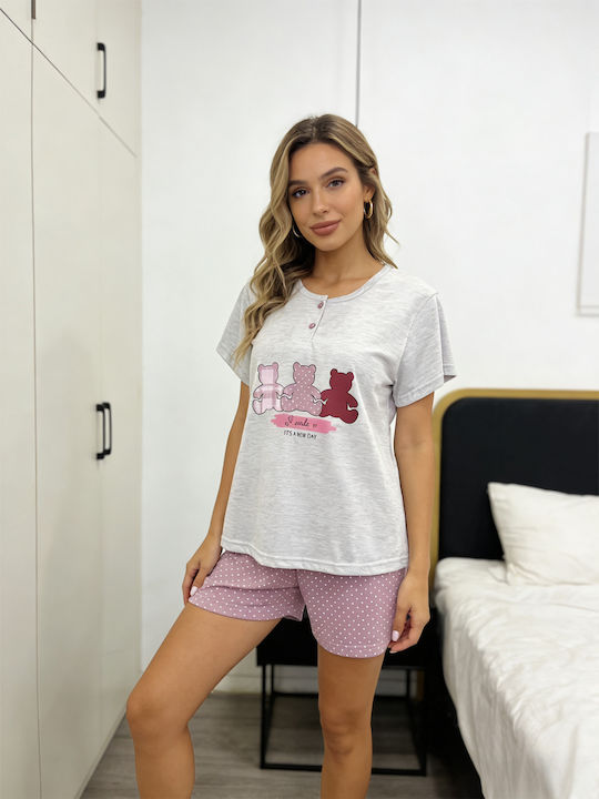 Goodnight Summer Women's Cotton Pyjama Set Gray