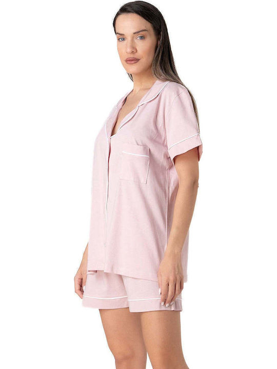 Relax Lingerie Καλοκαιρινό Γυναικείο Σετ Πιτζάμας Βαμβακερό Πράσινο