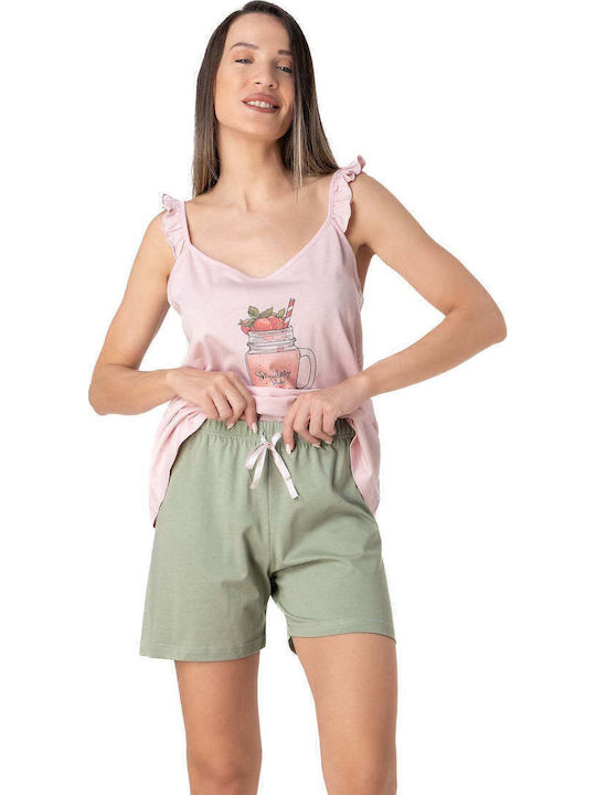Relax Lingerie Καλοκαιρινό Γυναικείο Σετ Πιτζάμας Δίχρωμο