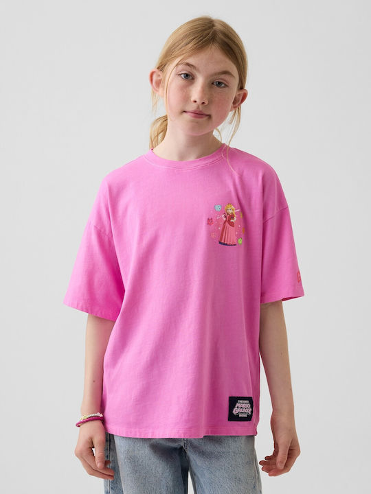 Kids Top Short-sleeved Neon Pink Glow