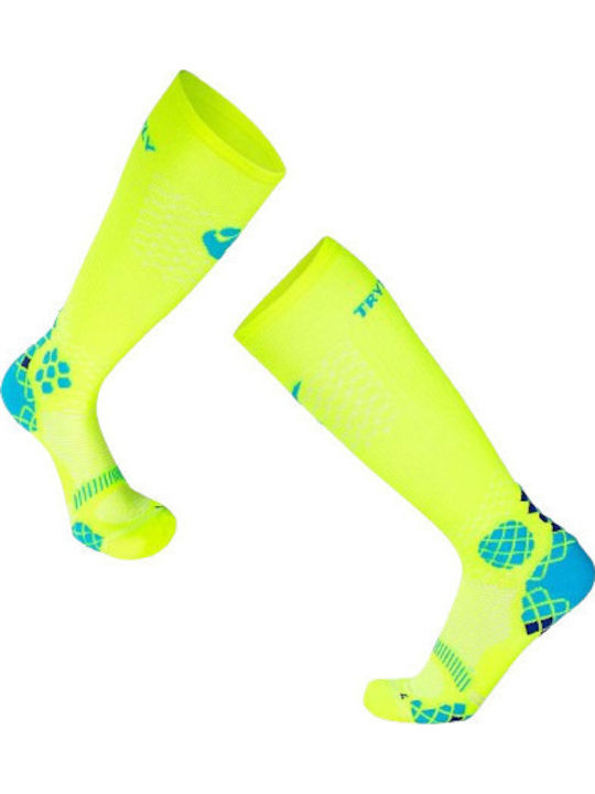Try to Fly Herren Thermounterwäsche & Basisschichten Komprimierung Gelbe Socken