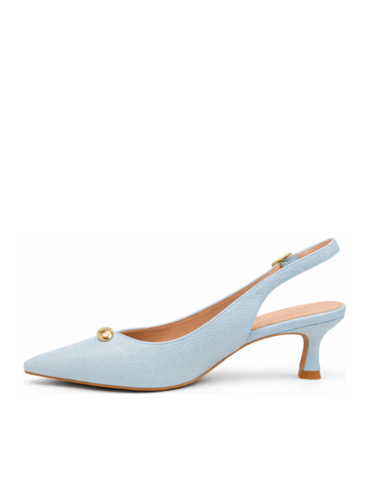 Pointed Toe Heels with Mid Heel Light Blue SV-VB67326-26HH-GALAZ
