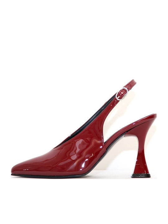 Heels With High Burgundy Heel