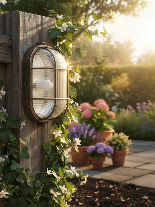 Aca Wall-Mounted Outdoor Turtle Light E27 IP45 28x11.8x9.8εκ.