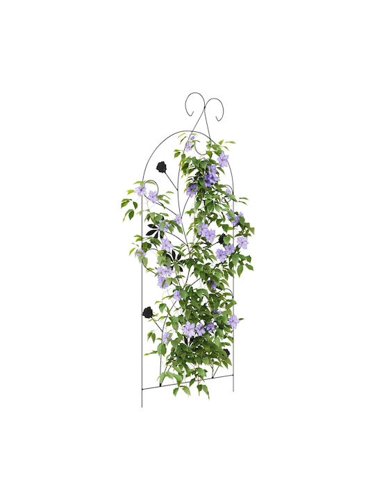 Garden Trellises Metal in Black Colour 112x40cm 3 Pieces
