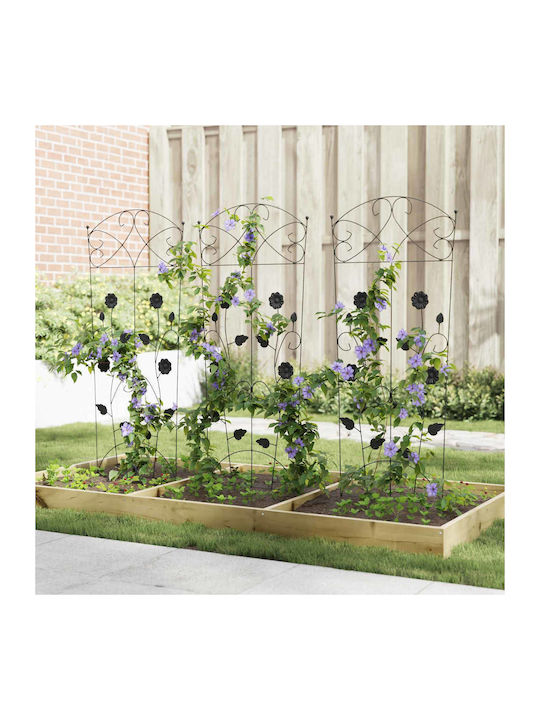 Garden Trellises in Black Colour 112x40cm 3 Pieces