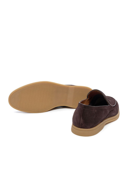 Suede Ανδρικά Loafers σε Καφέ Χρώμα