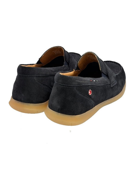 Leather Men's Loafers in Blue Colour