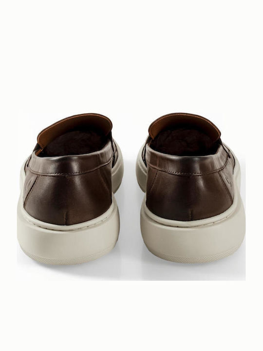 Leather Men's Loafers in Brown Colour