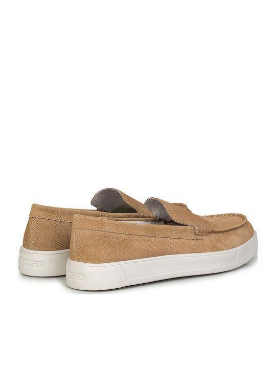 Suede Men's Moccasins In Tabac Brown Colour Regular Fit