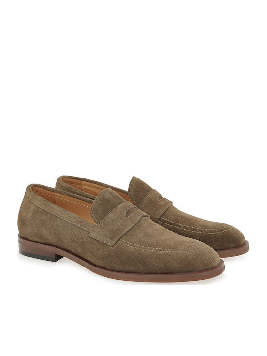 Suede Ανδρικά Loafers σε Καφέ Χρώμα