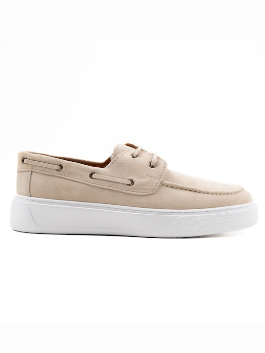 Δερμάτινα Ανδρικά Boat Shoes σε Μπεζ Χρώμα
