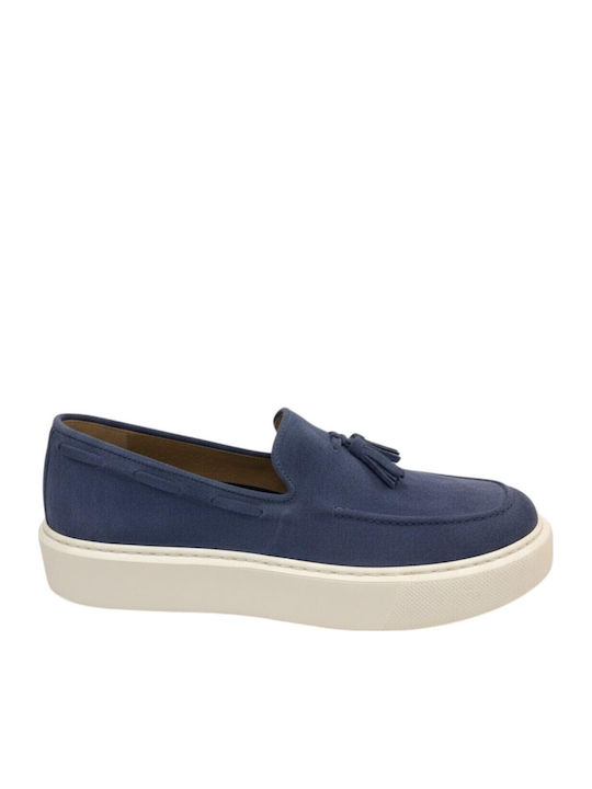 Suede Ανδρικά Loafers σε Μπλε Χρώμα