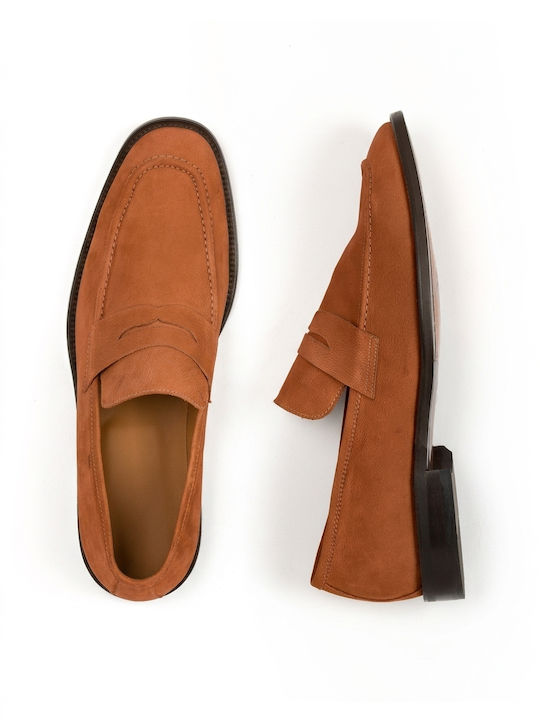 Δερμάτινα Ανδρικά Loafers σε Ταμπά Χρώμα