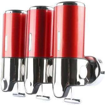 Triple Dispenser Liquid Soap Shower Gel 500ml/section Dark Red