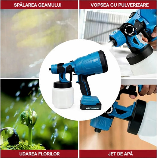 Pistol de Vopsit Electric 48V cu Recipient 1l