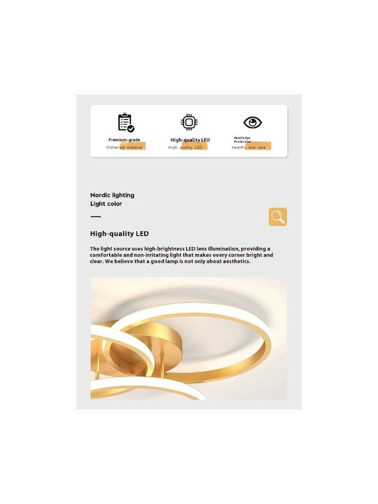 Home Lighting Πλαφονιέρα Οροφής 50εκ. Χρυσή με Ενσωματωμένο LED