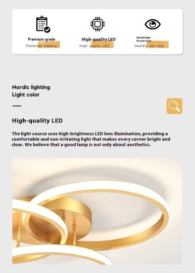 Home Lighting Ceiling Mount Light 50cm Gold with Integrated LED