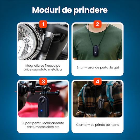 Cameră Ascunsă Action WiFi Breloc 1080p cu Slot pentru Card de Memorie